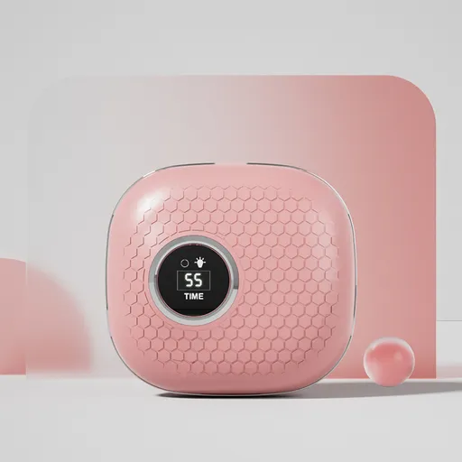 Pink Portable Sonic Wave Contact Lens Cleaner with LED Makeup Mirror - Automatic Electric Lens Cleaning Case for Daily Use