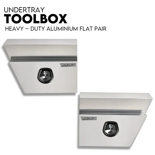 600mm Pair of Under Tray Undertray Tool Box Aluminium Alloy Underbody Toolbox