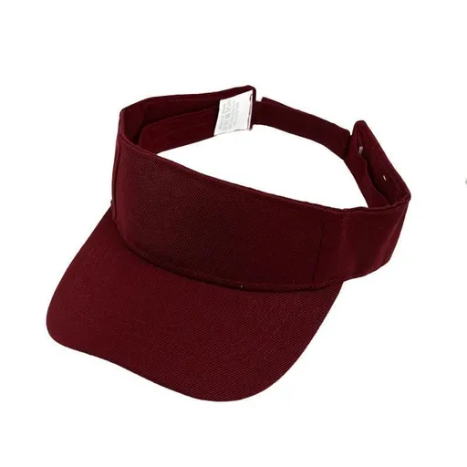 Women Adjustable UV Protection Sport Visor Cap Beach Sun Hat New Stylish Design - Wine Red