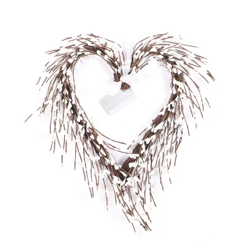 Heart Shaped Wreath Sprig Valentine's Day Wreath Wall Mounted Front Door Flower Wreath