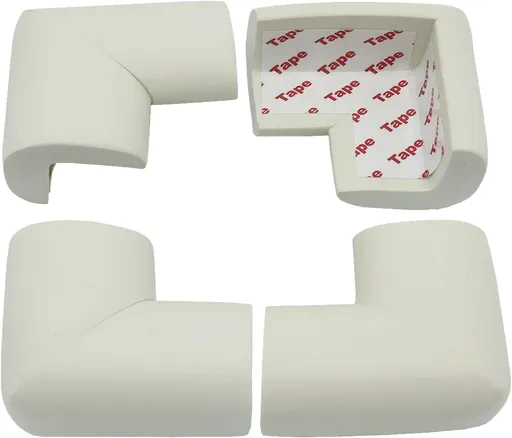 Self-Adhesive Corner Protectors for Tables and Furniture, Soft Bumper Guards to Help Prevent Bumps, Scratches and, Cream White and White