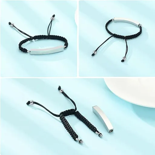 Adjustable Cremation Memorial Urn Bracelet - Stainless Steel Cremation Manmade Braided Urn Bracelet Urn Bracelet for Ashes