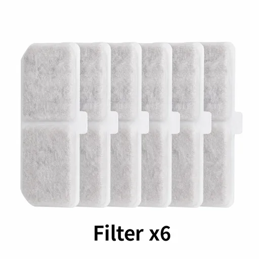 Cat Water Fountain Replacement Filters,for YSJ 1101 Water Fountain, 6 Pack Pet Fountain Filters with Activated Carbon and Sponge, Compatible with XC528 3L/101oz Automatic Cat Water Fountains