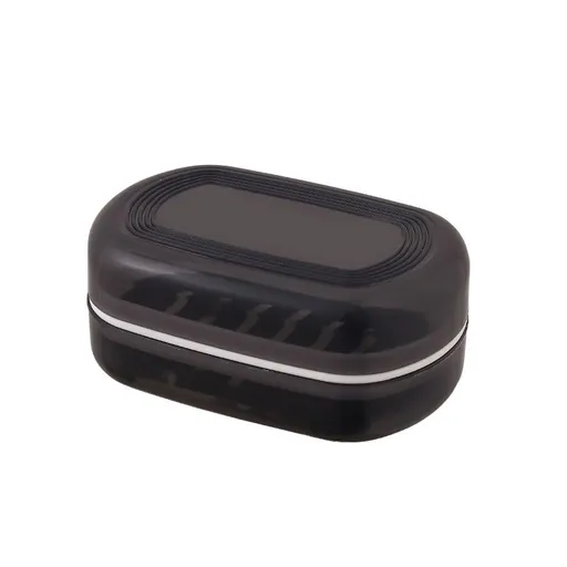 Travel Soap Container, Bar Soap Holder, Portable Soap Case, Soap Dish with Lid for Traveling, Camping, Gym, Bathroom (Black )