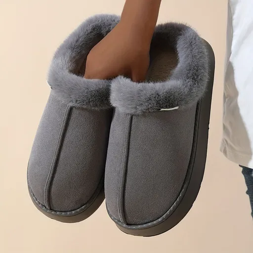 Women'S Furry Slippers Cosy House Shoes Australian Women’S Lounge Slippers Warm - Gray - Size 37