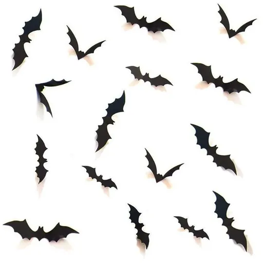 3pcs Halloween Decoration Indoor PVC 3D Horror Bat Wall Decoration DIY Halloween Bat Decoration Stickers for Home Decoration