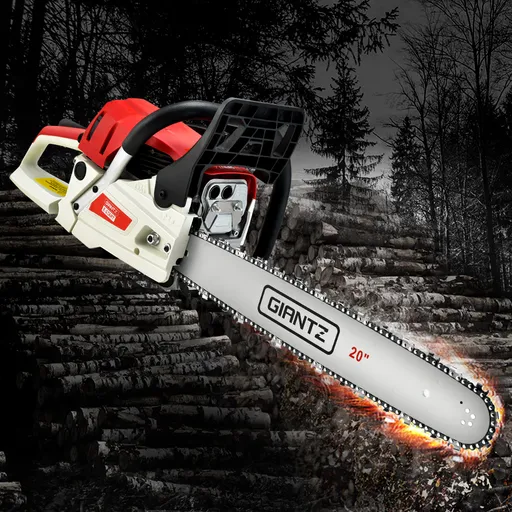 Giantz 58cc Petrol Chainsaw 20 Inch Bar Chain Saw Tree Pruner 2 Stroke E-Start