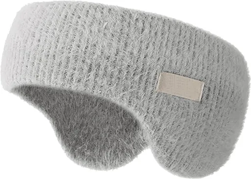 Noise-canceling earmuffs for sleeping - Soundproof earmuffs - Sleep mask - Noise-canceling headband for sleeping - Warm earmuffs for winter - Thick knit earmuffs - Suitable for cycling and sleeping - Grijs