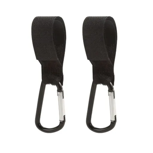 2 pcs Stroller Organizer Hooks Toddler Stroller Baby Bag Hook Hangers Storing Aluminum Alloy Black