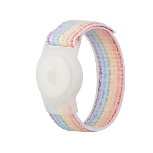 For Apple AirTag Case Protective Cover Wristband Nylon Air Tag Band Anti-lost L Size - Colourful