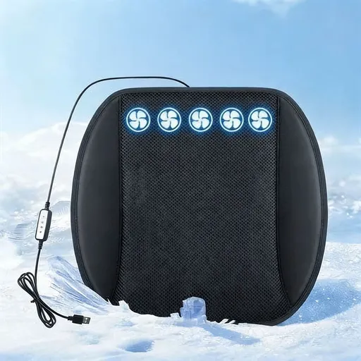 Universal Cooling Seat Cushion, 18.9"x17.7"x0.4" USB Seat Pad with 3-Speed Wind, Breathable Car Chair Cushion for Car Home Office Summer Cooling Decor, Gray