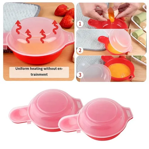 2 Sets Microwave Egg Cooker,1 Minute Fast Egg Hamburg Omelet Maker Kitchen Cooking Tool