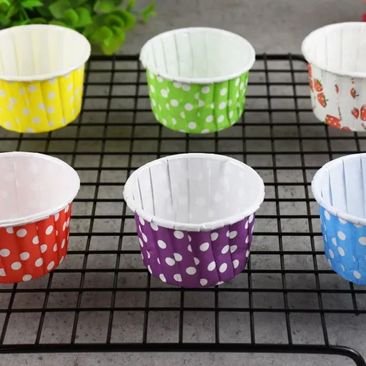 Dessert Plastic Containers with Lid Assorted Color Washable for Party Use 100Pcs