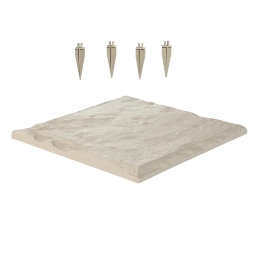Garden Stepping Stones, 16Pcs 39.5x39.5 cm, Decorative Stepping Stones with Stakes, Weather-Resistant Plastic Pathway Pavers, Smooth Surface, Outdoor Walkway for Lawn Patio Landscape, Beige