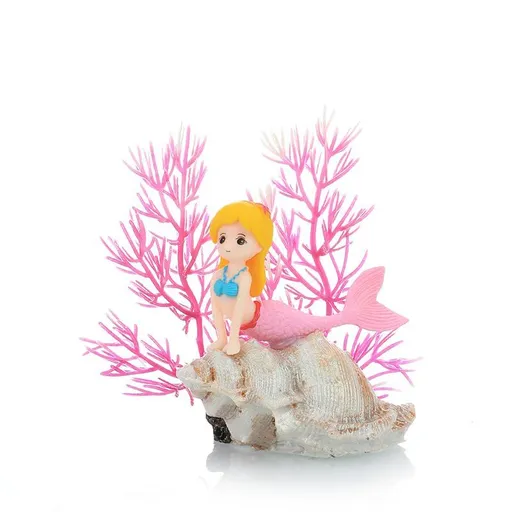 Mermaid Fish Tank Decorations Ornament Miniature Mermaid Figurines with Simulated Seaweed Fish Playmate for Fish Tank