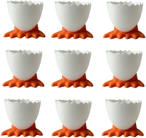 Egg Cups - 9 pieces - Egg Holder - Egg Rack - PP - Egg Cups - Table/Kitchen Items - Egg Storage - White