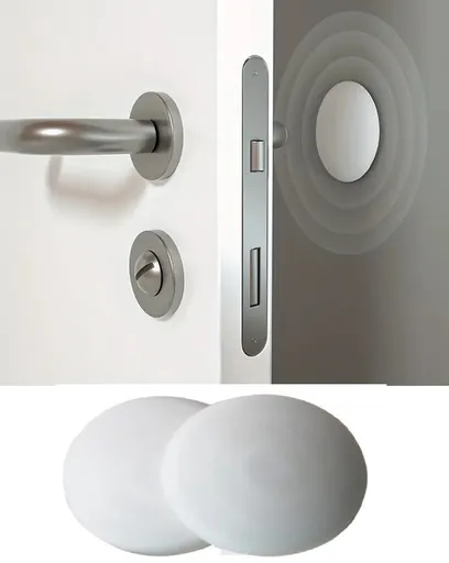 Door Stoppers | Self-Adhesive Door Protectors | Door Protection | Silicone | Transparent | Washable | White | 2 Pieces