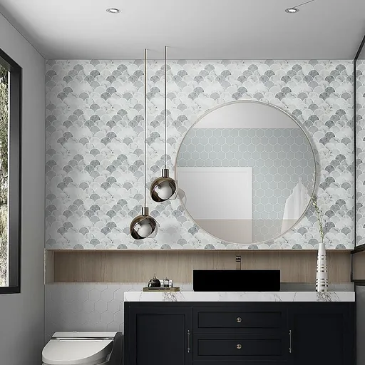 Tiles 3D Peel and Stick Wall Tile Fish Scale Mosaic 10 Sheets