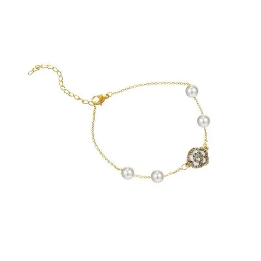 Pearl Flower Bracelet Women Bracelets Charm Hand Chain Titanium Steel Chain - Bracelet