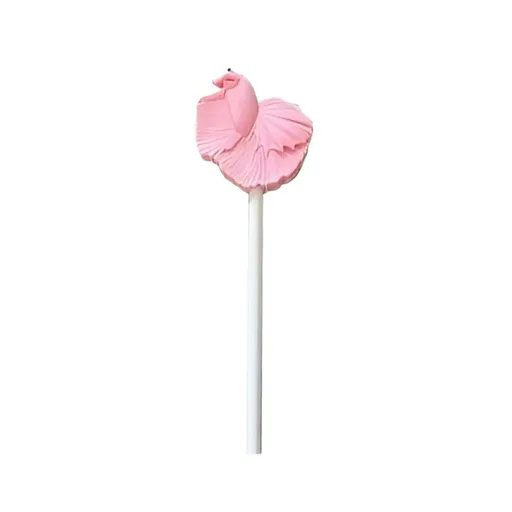 Fish Teaser Stick Interactive Training Pen Toy for Fish Tank Fun and Engagement - Pink