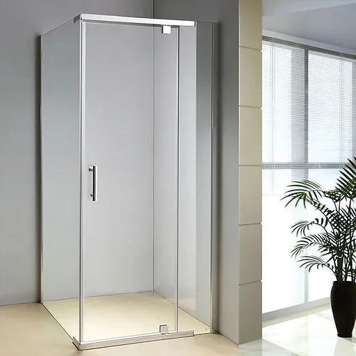 Shower Screen Framed Safety Glass Pivot Door 1000x900x1900mm Chrome Aluminium