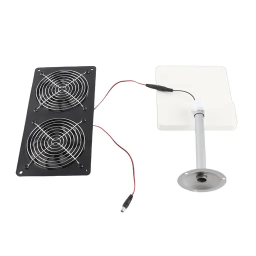 20W Solar Panel Solar Powered Dual Exhaust Fan Kit for Chicken Coops Greenhouses Sheds Pet Houses Waterproof