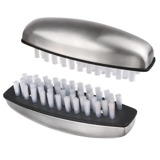 2 Pieces Nail Brushes for Cleaning, Stainless Steel Fingernail Cleaner, Hand Nail Toes Cleaning and Scrubbing Brushes