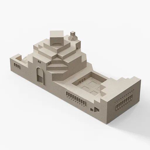 Museum of Islamic Art Doha Concrete Model Architectural Replica Sculpture & Desktop Decor（Khaki）