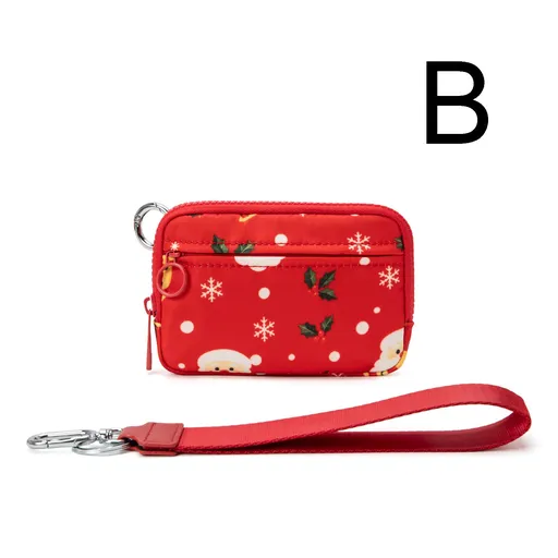 Waterproof Oxford Wristlet Wallet Card Holder with Detachable Wrist Strap, Multi-Pocket Zipper Pouch for Cards, Cash, Keys and Earphones, Ideal for Running, Fitness and Travel (B)