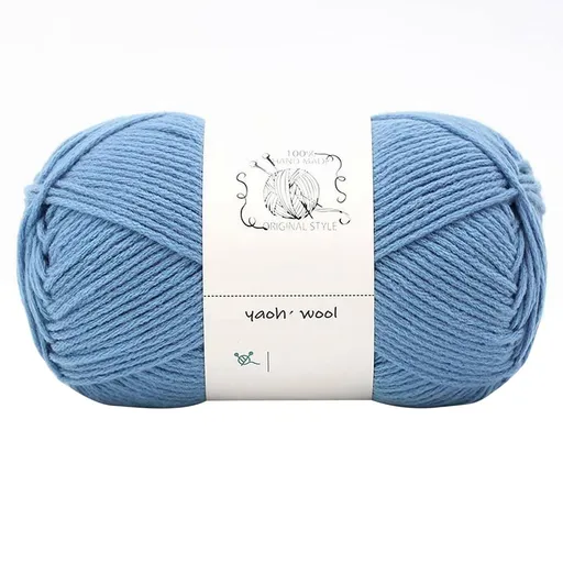 1 Pack 100 g Cotton Crochet Yarn, Soft Hand Knitting Yarn for Sweaters, Scarves, Cushions and DIY Crafts, Sky Blue