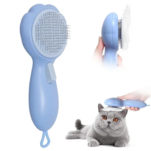 Cat Grooming Glove Brush,Self-Cleaning Pet Brush for Short and Long Haired pats,Dog Bath Brush for Shedding and Grooming