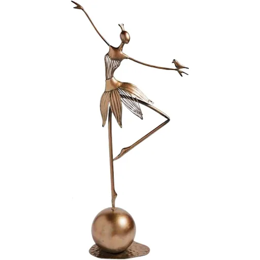 Garden Dancing Girl Figurine Metal Decoration Outdoor Sculpture Waterproof Art for Yard Lawn Pathway