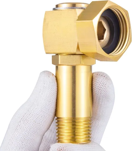 Lead-Free Brass Garden Hose Adapter,Hose Reel Parts Fittings,90 Degree Brass Replacement Part Swivel