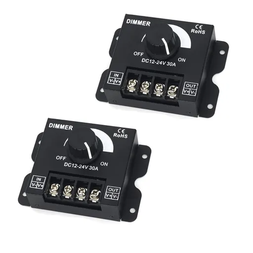 2pcs LED Dimmer Switch LED DimmerAdjustable Voltage Regulator LED Brightness Controller for LED Strip Light Lamp LED Dimming