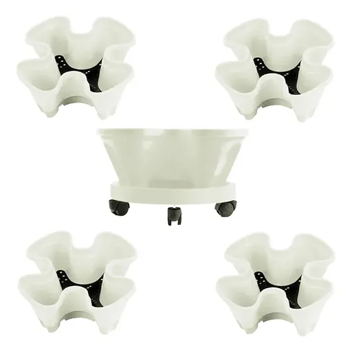 4-Petal 3D Plastic Flower Pot Planter for Indoor Outdoor Plants