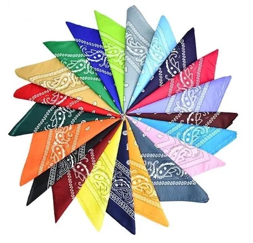 10 pcs Paisley Bandana Scarves, 54x54cm, Warm Colors