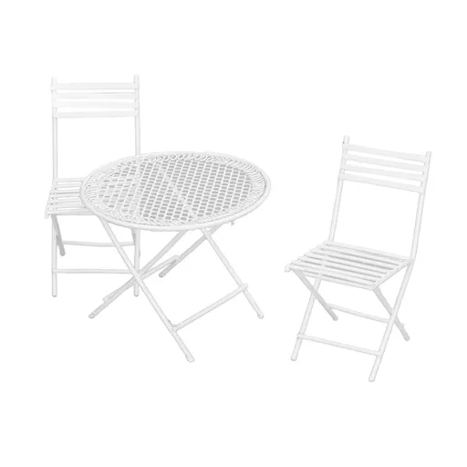 1:12 Dollhouse Garden Table Chair Set White Miniature Patio Bistro Furniture Decoration Accessory Doll Accessories