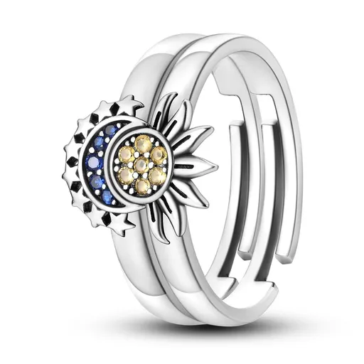 Rings for Women Moon Star Rings Cat Rings Flower Rings Adjustable Rings Various Finger Open Rings Silver