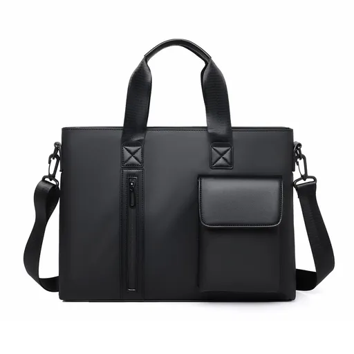 Black Men's Laptop Bag - Large Capacity Multi-Compartment Shoulder and Hand Carry Computer Bag for Office, University, Commuting and Business Travel