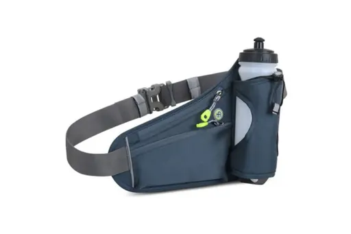 Sport Hydration Belt Bag Portable Breathable Outdoor Running Water Bottle Holder - Grey
