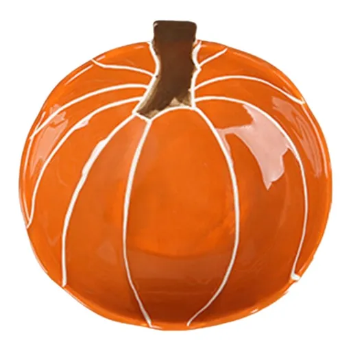 Pumpkin Bowls, Ceramic 12oz Pumpkin-Shaped Ramekins, Perfect for Baking Soufflé, Pudding, and Serving Snacks and Desserts