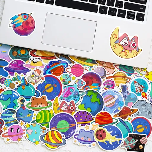 50Pcs Space Stickers for Water Bottles, Laptop Stickers Pack for Teens Kids Boys Adults Men, Waterproof Space Theme Decals
