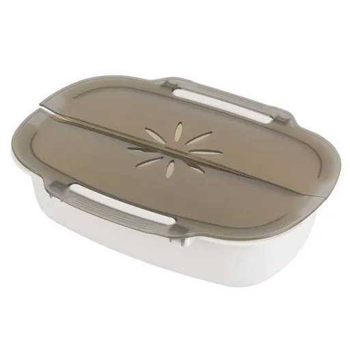 Microwave Cooker Food Container with Removable Basket