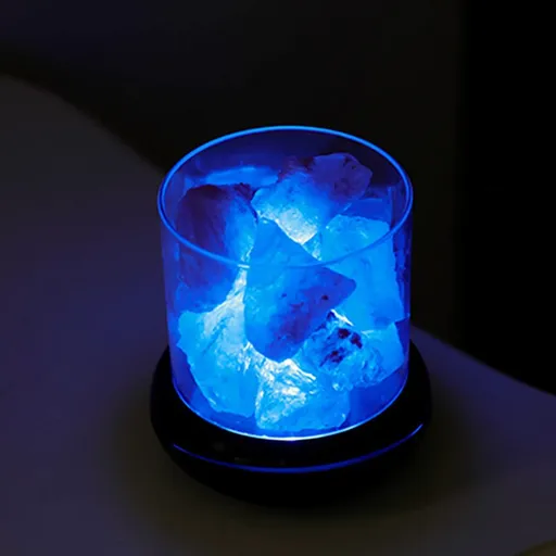 Salt Crystal Lamp Night Light USB Aroma Diffuser Salt Lamp Colorful Salt Crystal Lamp Fragrance Oil Diffuser for Office Yoga Bedroom