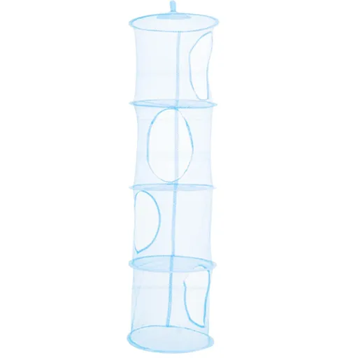 Foldable Hanging Storage Mesh Space Saver Bags Organizer,Foldable Suspension Storage 4 Compartments Toy Storage Organizer