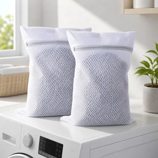 2Pcs Extra Large Mesh Laundry Bags 23.6x23.6in, Heavy Duty Zipper Washing Machine Wash Bags, Durable Honeycomb Net Delicate Clothes Wash Protector Bags for Coats, Sweaters, Bedding Sheets & Curtains