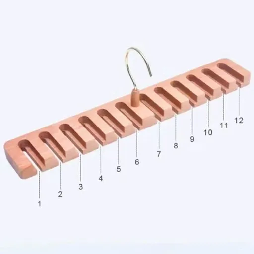 2 in 1 Wooden Wall Mount Belts Organizer, Belt Rack Organizer with 360° Swivel Hook, Tie and Belt Organizer