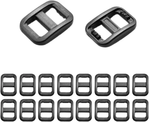 CooBigo Webbing Plastic Slider Tri-Glide Adjust Buckles for Cat Dog Collar Backpack Straps