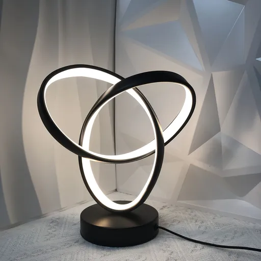 Black Red Modern Table Lamp Intertwined Ring Lamp Ambient Lighting Home Decor Light