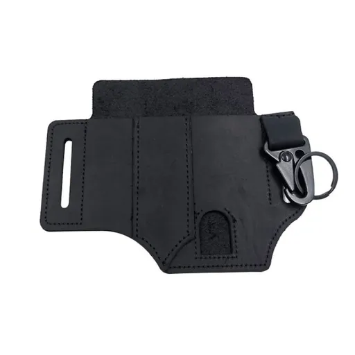 Handmade Leather Multitool Sheath, EDC Belt Pocket Organizer, Flashlight Holster, Storage Belt Waist Bag for Camping （2pcs）